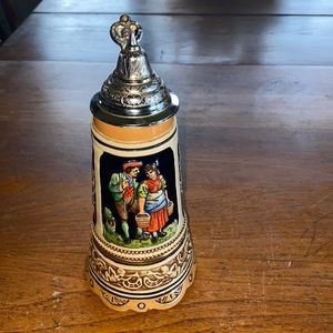 Vintage Western Germany musical lidded rural scene beer stein